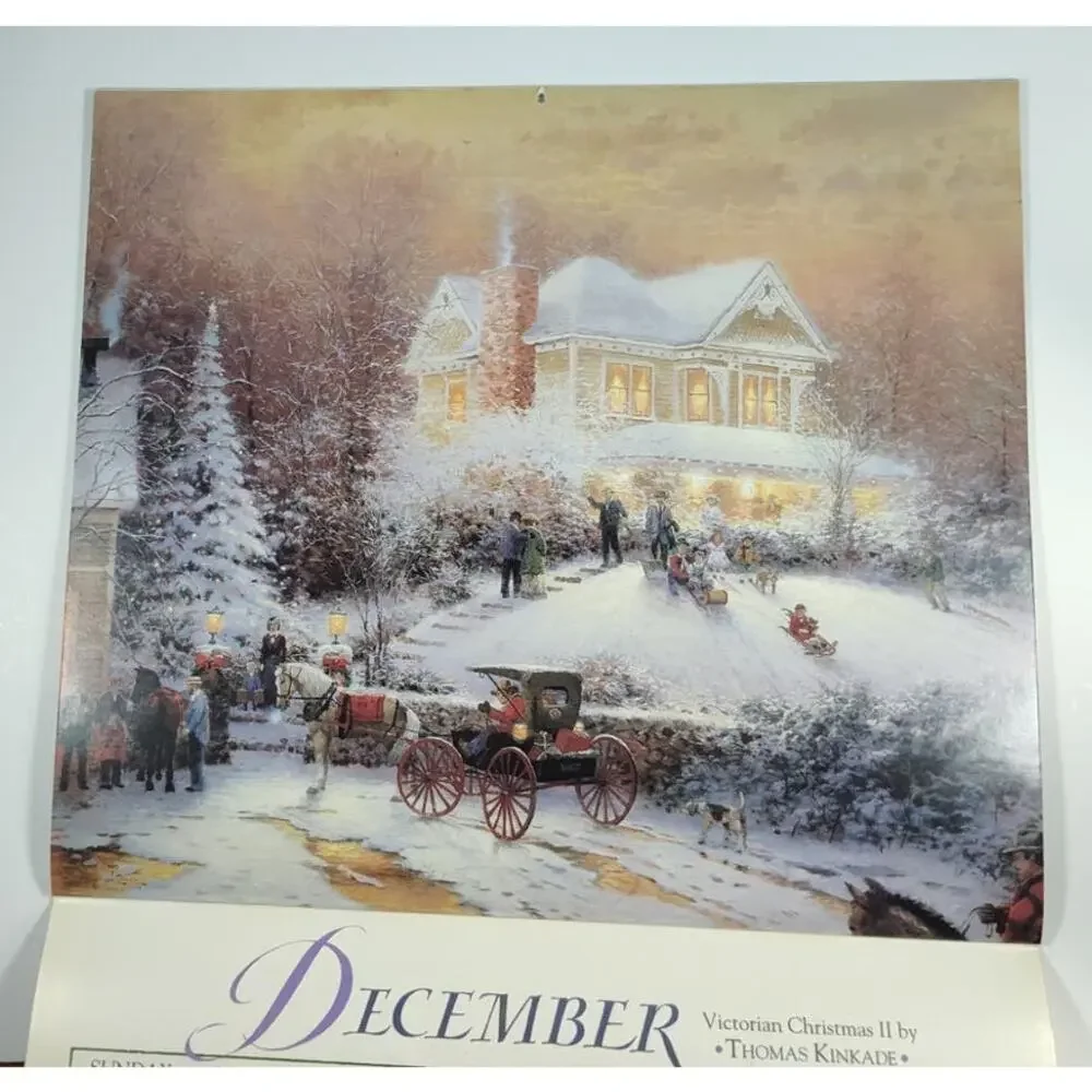 Thomas Kinkade Painter of Light Wall Calendar 1995 Frameable Artwork